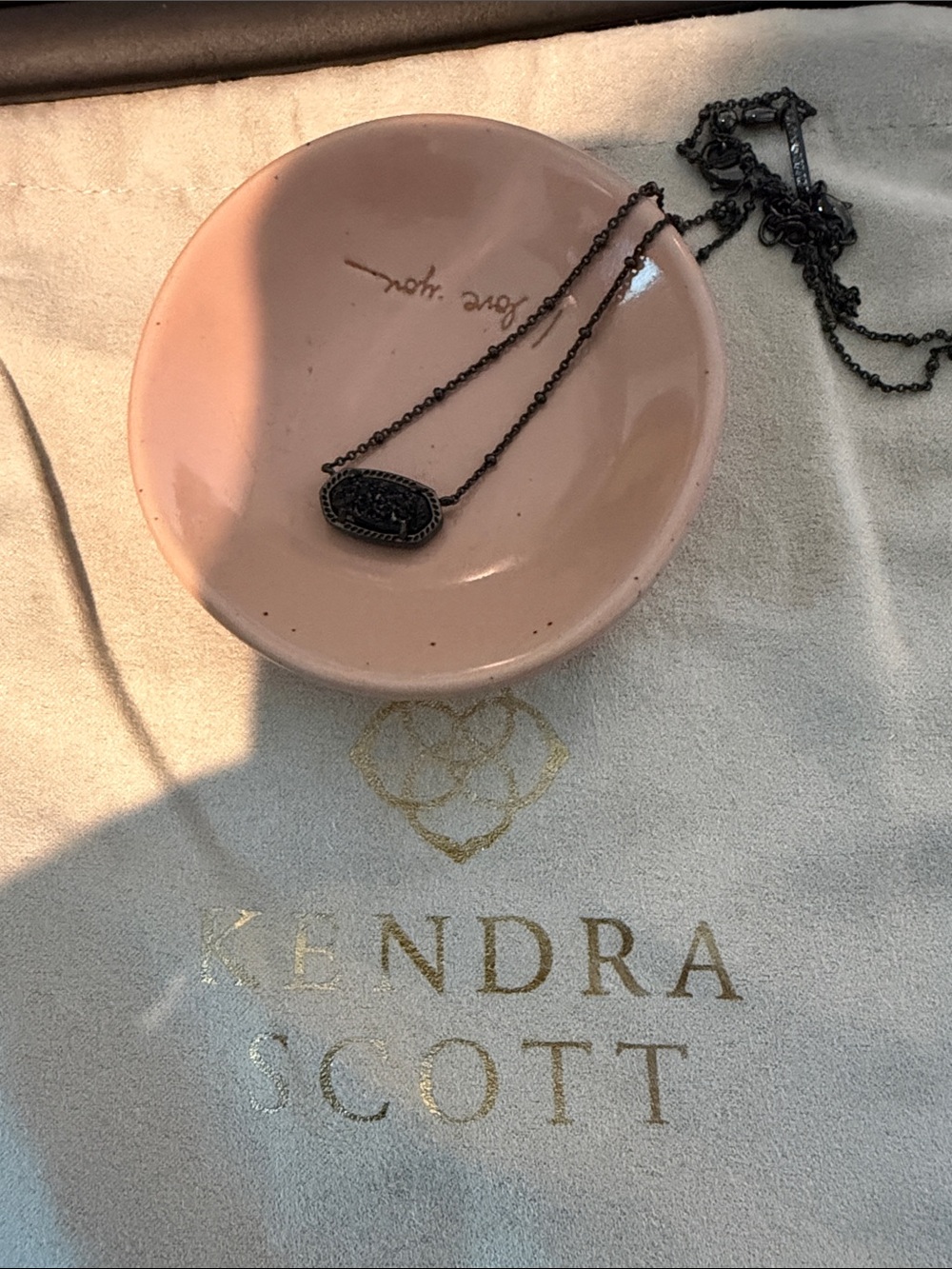 Kendra Scott Gunmetal Pendant Necklace